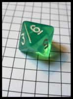 Dice : Dice - 8D - Rounded Clear Aqua With White Numerals
